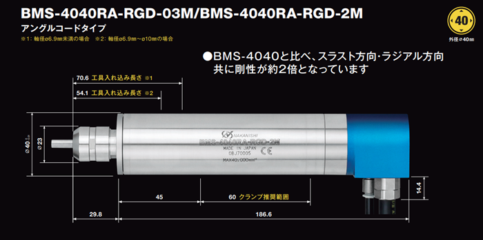 高速電主軸BMS-4040RA-RGD-03M